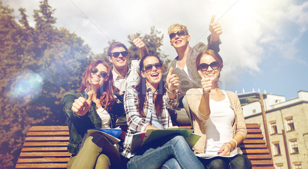 Stockfoto: Groep · studenten · tieners · tonen · zomer