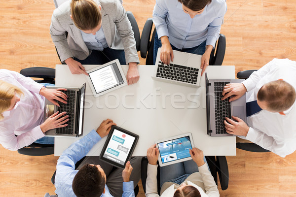 Stockfoto: Business · team · laptop · computers · zakenlieden · media