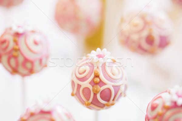 close up of cake pops or lollipops Stock photo © dolgachov