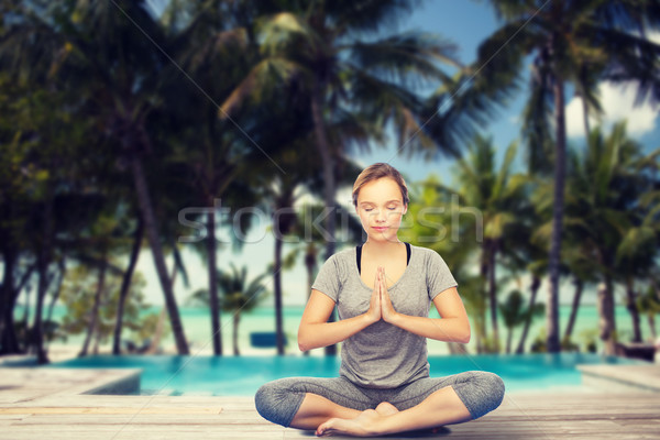 женщину йога медитации Lotus создают Сток-фото © dolgachov