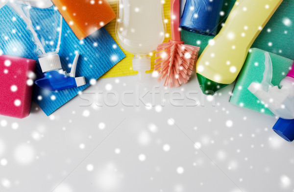 cleaning stuff on white background Stock photo © dolgachov