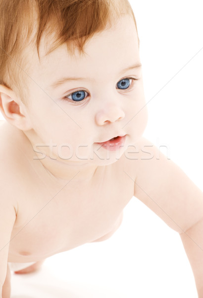Kúszás baba fiú kép fehér gyermek Stock fotó © dolgachov