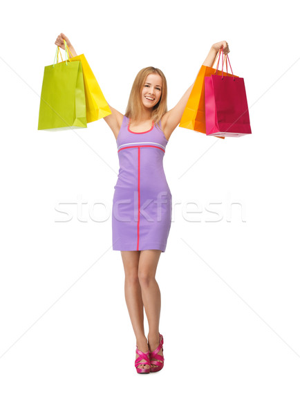 Photo stock: Heureux · adolescente · photos · femme · Shopping