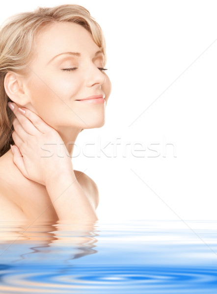 Mooie vrouw heldere foto water vrouw gezicht Stockfoto © dolgachov
