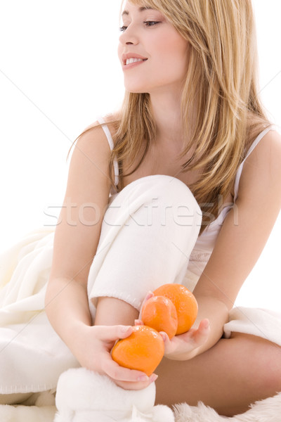 Oranges lumineuses photos femme alimentaire [[stock_photo]] © dolgachov