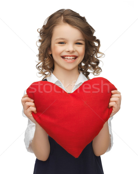 Menina grande coração quadro beautiful girl amor Foto stock © dolgachov