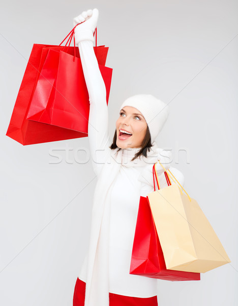 Foto gelukkig vrouw detailhandel verkoop Stockfoto © dolgachov