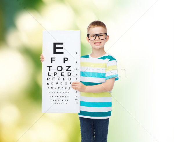 Mosolyog fiú szemüveg fehér tábla előrelátás Stock fotó © dolgachov