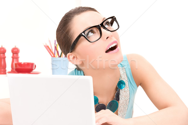 女性 ラップトップコンピュータ 画像 ホーム ノートパソコン 技術 ストックフォト © dolgachov
