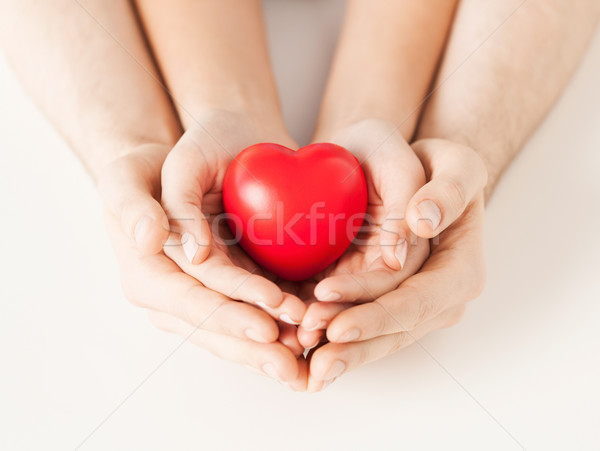 Vrouw man handen hart familie Stockfoto © dolgachov