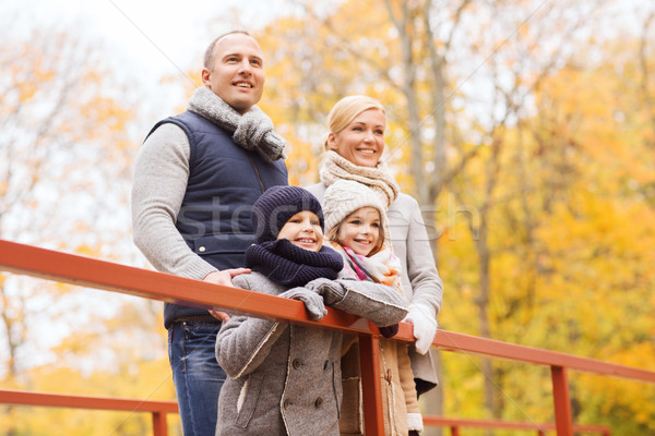 Stock photo: happy family in autumn park