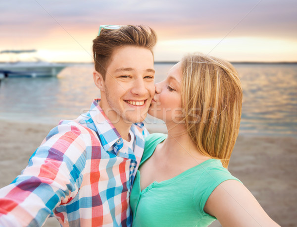 Stockfoto: Gelukkig · paar · zomer · strand · reizen