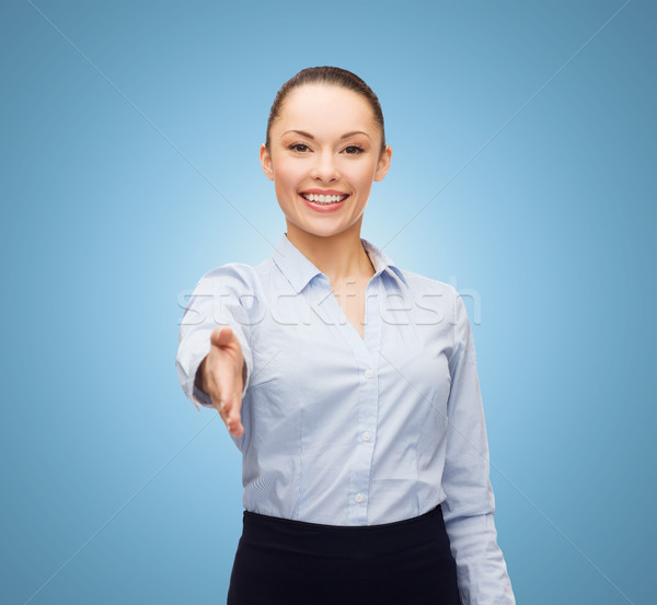 Femeie de afaceri mână gata strângere de mână afaceri Imagine de stoc © dolgachov