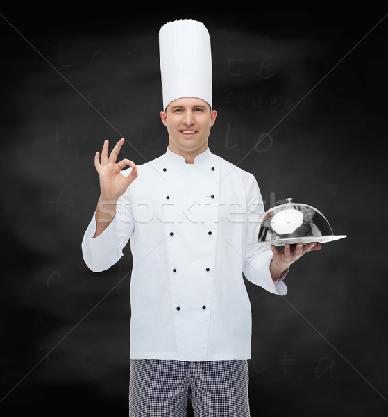 Mutlu erkek şef pişirmek neden Stok fotoğraf © dolgachov