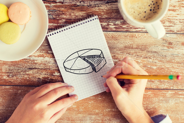 close up of hands drawing chart in notebook Stock photo © dolgachov