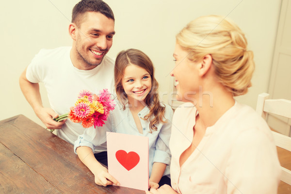 Foto stock: Familia · feliz · madres · día · vacaciones · familia