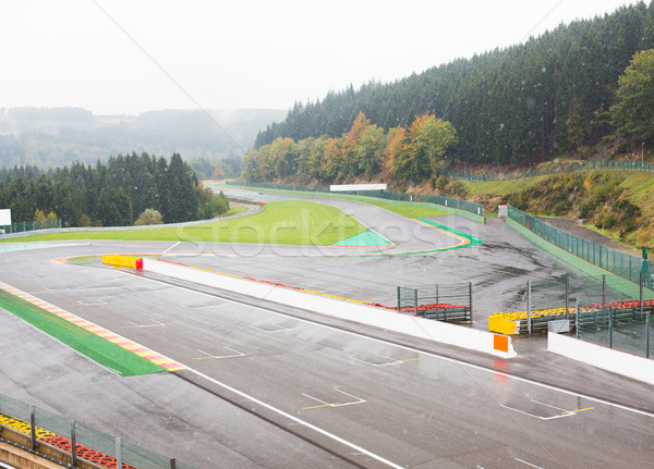 close up of race track or road and snow Stock photo © dolgachov