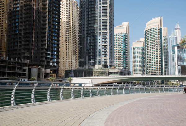 Dubai cidade centro arranha-céus ponte cityscape Foto stock © dolgachov