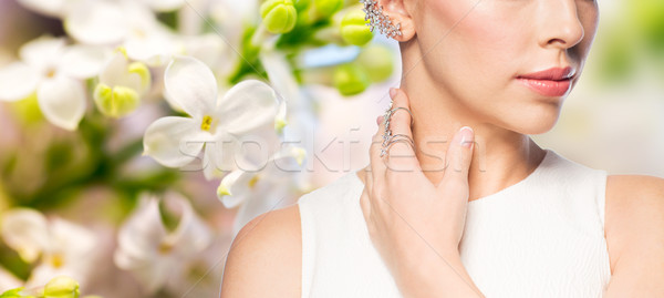 [[stock_photo]]: Belle · femme · anneau · boucle · glamour · beauté