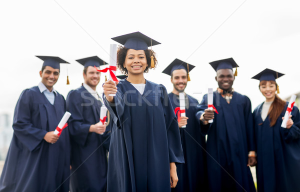 Glücklich Studenten Bildung Abschluss Menschen Gruppe Stock foto © dolgachov