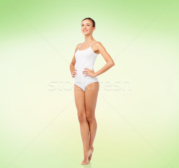 beautiful young woman in white underwear Stock photo © dolgachov