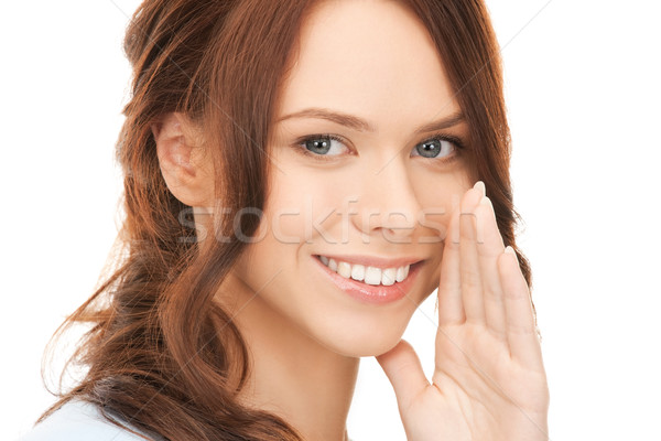 Femme chuchotement potins lumineuses photos jeune femme Photo stock © dolgachov