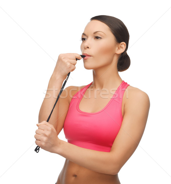 Femeie fluier uita fată Imagine de stoc © dolgachov