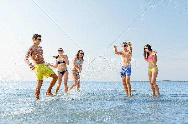 Stock foto: Glücklich · Freunde · Sommer · Strand · Freundschaft