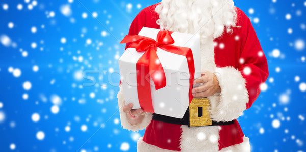 Stock photo: man in costume of santa claus with gift box