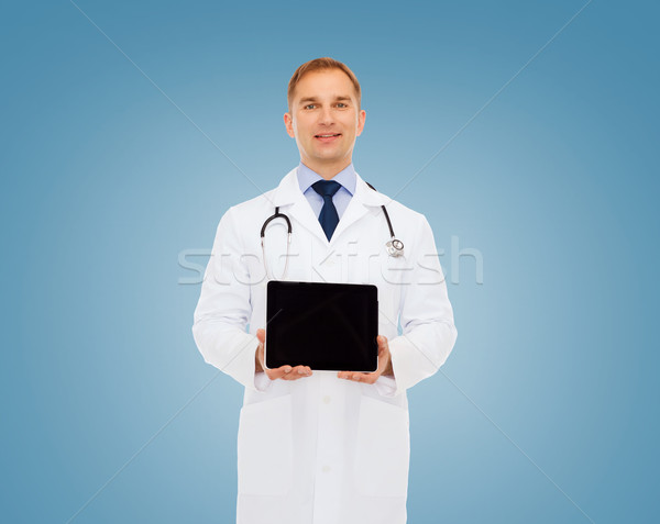 Foto stock: Sonriendo · doctor · de · sexo · masculino · estetoscopio · medicina · profesión