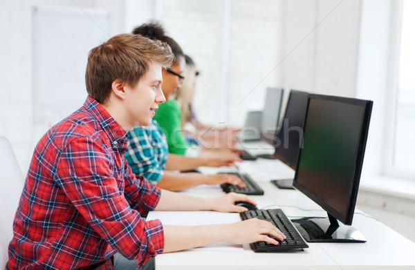 Stock foto: Studenten · Computer · Studium · Schule · Bildung · Internet