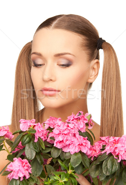 [[stock_photo]]: Ménagère · fleurs · lumineuses · photos · femme · fleur