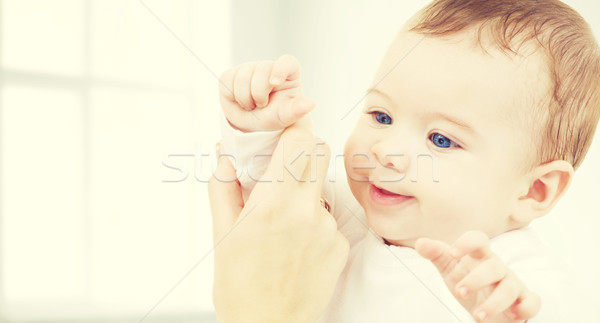 Foto stock: Adorável · bebê · menino · criança · felicidade · pessoas