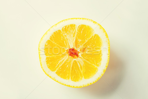 Voll orange Zitronenscheibe weiß Früchte Stock foto © dolgachov