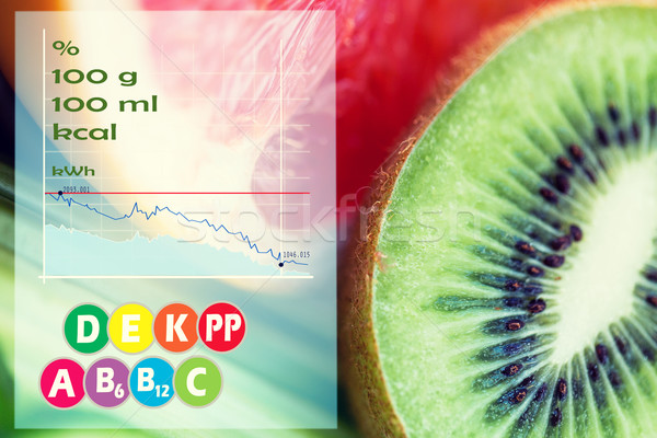 kiwi with grapefruit over calories and vitamins Stock photo © dolgachov