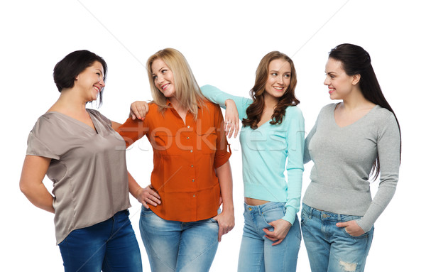 Foto stock: Grupo · feliz · diferente · mujeres · casual · ropa