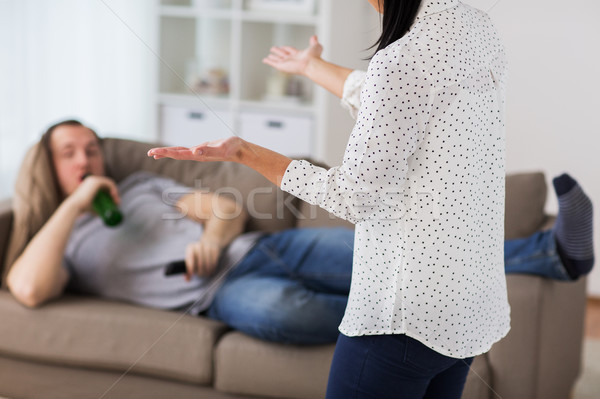 couple having argument at home Stock photo © dolgachov