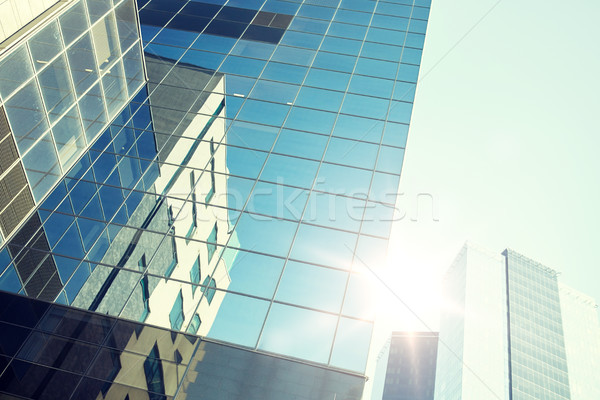 close up of office building or skyscraper and sky Stock photo © dolgachov