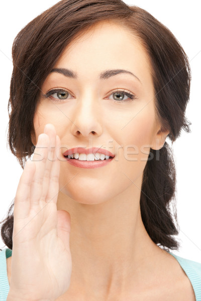 Femme chuchotement potins lumineuses photos jeune femme [[stock_photo]] © dolgachov