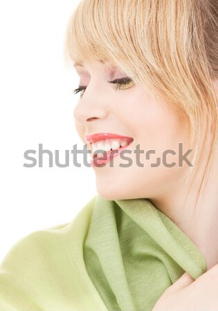 Zöld fejkendő kép tinilány nő arc Stock fotó © dolgachov