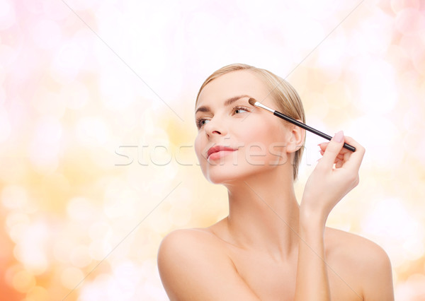 佳人 化妝刷 化妝品 健康 美女 眼 商業照片 © dolgachov