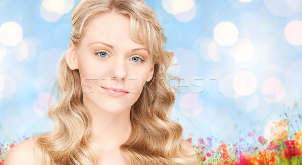 Belo mulher jovem cara longo beleza Foto stock © dolgachov