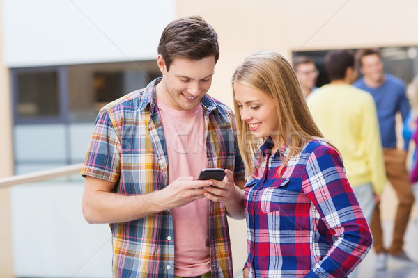 Stock photo: group of smiling students outdoors