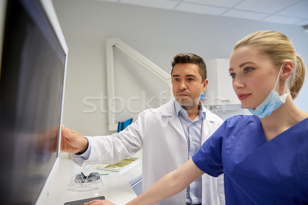 Zdjęcia stock: Xray · monitor · stomatologicznych · kliniki · ludzi