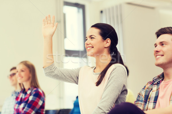 group of smiling students in lecture hall Stock photo © dolgachov