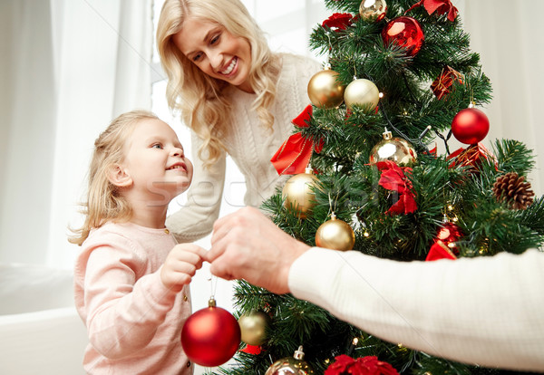 Stock fotó: Boldog · család · karácsonyfa · otthon · család · karácsony · tél
