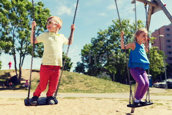 два счастливым дети Swing площадка лет Сток-фото © dolgachov