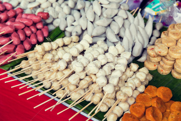 different snacks at street market Stock photo © dolgachov