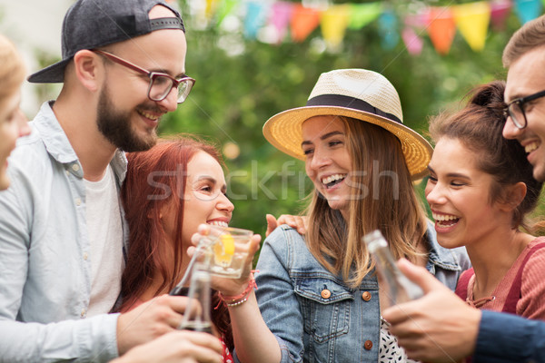 Foto stock: Feliz · amigos · óculos · verão · jardim · lazer