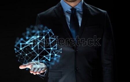 close up of businessman with network projection Stock photo © dolgachov